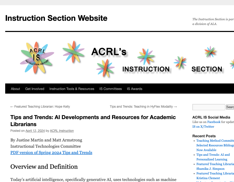 screen capture of resource