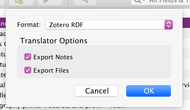 Exporting Zotero step 2